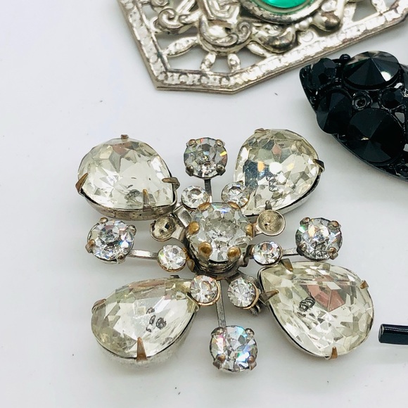 Vintage Brooch Lot Black signed Weiss - Picture 5 of 9